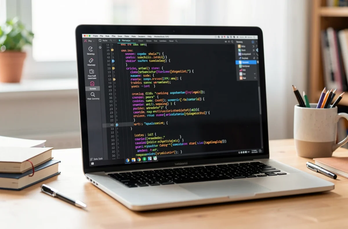 Écran d'ordinateur affichant du code source dans un éditeur