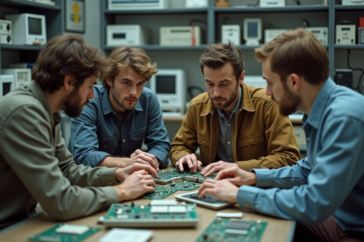 Jeunes ingénieurs autour d