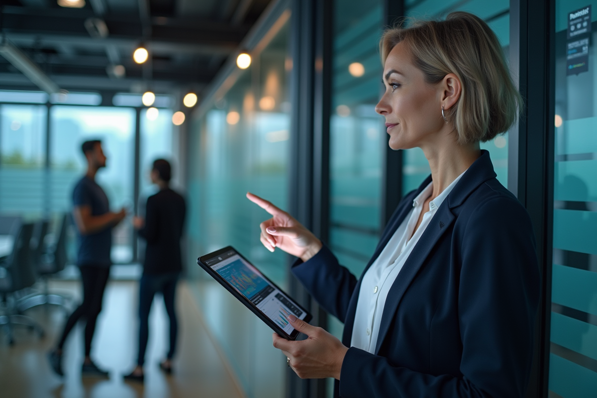 Manager IT expliquant un tableau de bord API